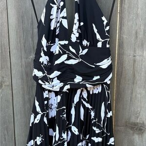 Cache Black and White Backless Dress